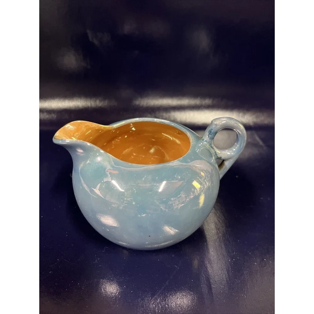 Vintage Blue Lusterware Creamer Pitcher  Made in Japan‎ - D9